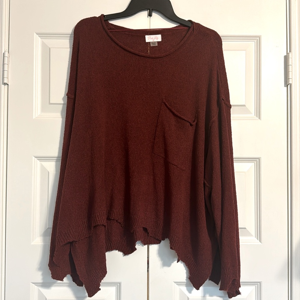 Pink Lily Cropped Sweater